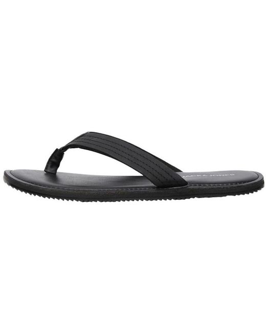 Jack & Jones Black Washton Leather Anthracite Flip Flops for men