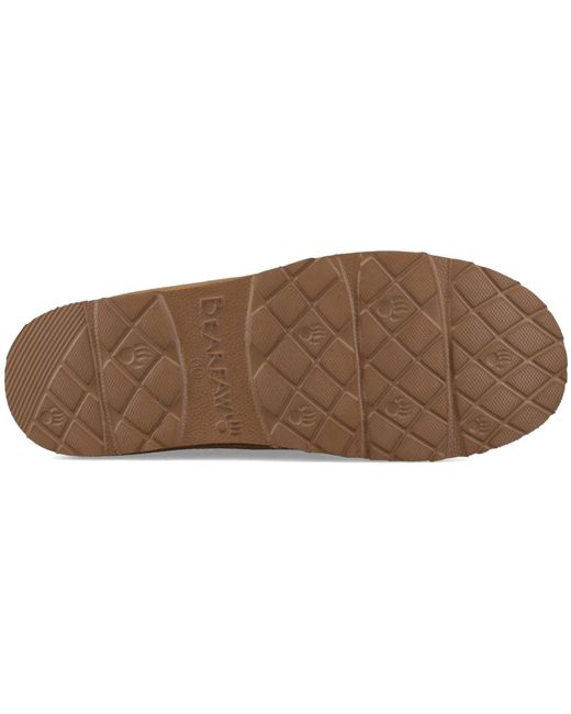 BEARPAW Brown Beau Suede Hickory Slippers for men