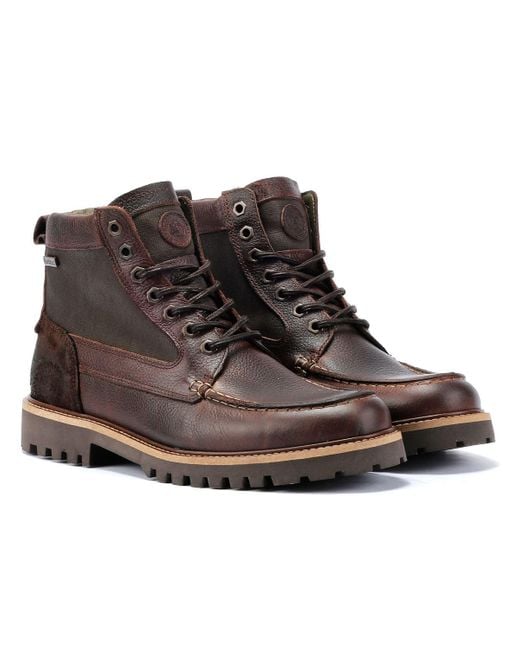 Barbour Brown Sheene Leather Boots for men