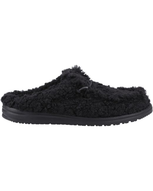 HeyDude Black Wally Synthetic Mules for men