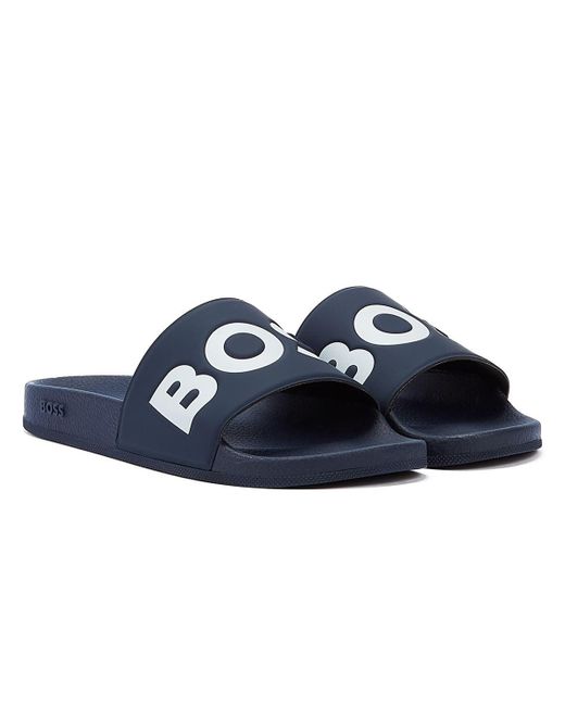 BOSS by HUGO BOSS Boss Aryeh Slider Navy Men s Sandal in Blue for
