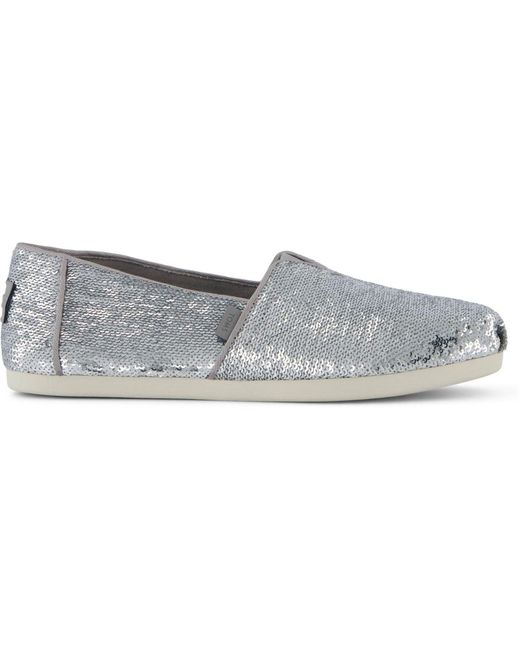 TOMS Gray Alpargata Sequins Textile Espadrilles