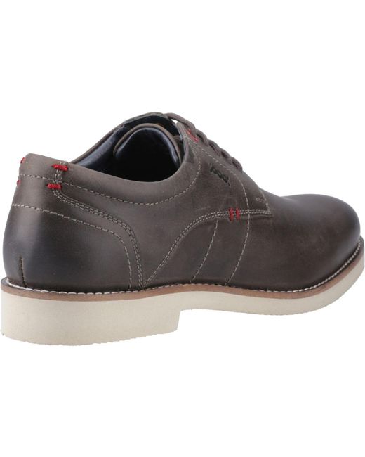 Pod Gray Hampton Leather Lace-Up Shoes for men