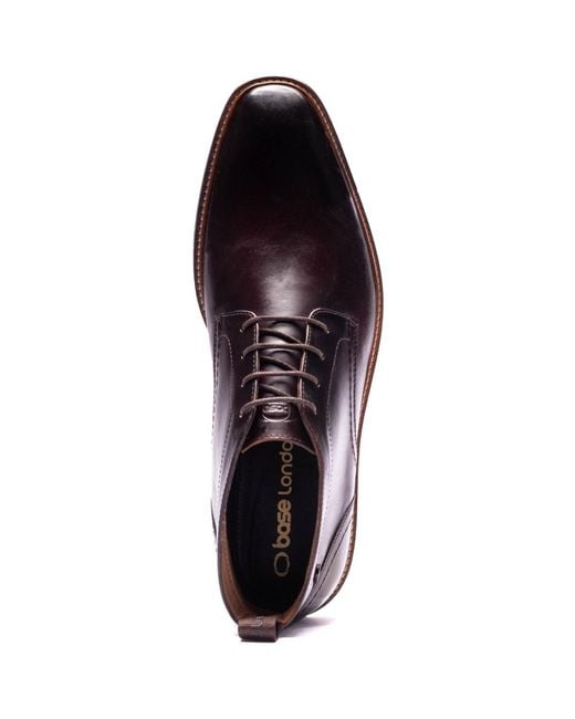 Base London Purple Belgrave Leather Washed Ankle Boots for men