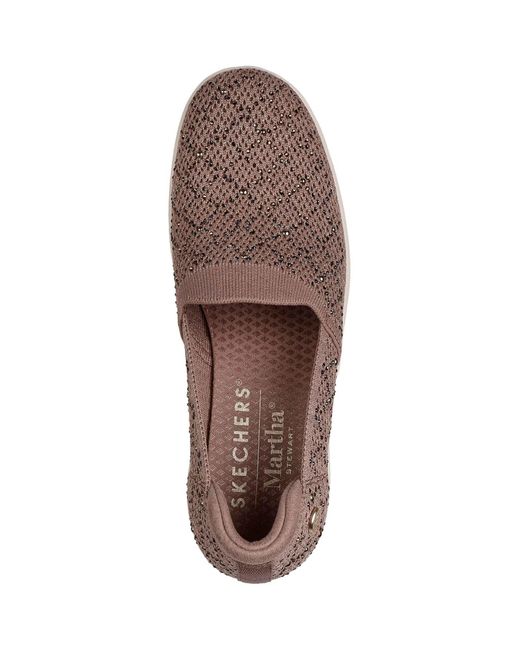 Skechers Gray Pier-Lite My Reflection Polyester Mocha Trainers