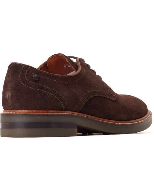 Base London Brown Mawley Leather Burnt Oxford Shoes for men