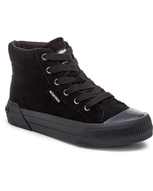 Rocket Dog Black Cheery Hi Corduroy Trainers