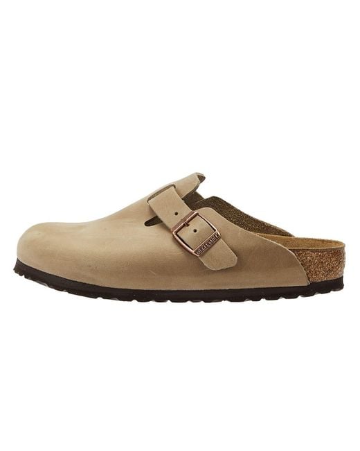 Birkenstock Boston Tabacco Brown Natural Oiled Leather Clogs