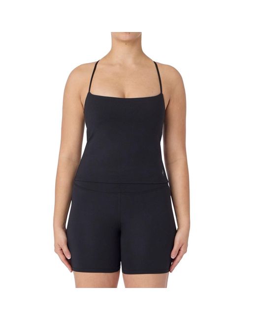 Skechers Black Goflex Slim Strappy Tank Activewear Tops