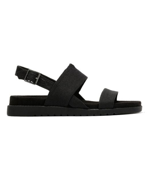 TOMS Black Marin Slingback Canvas Sandals