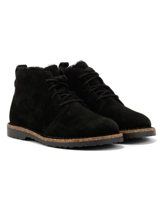 Birkenstock Black Uppsala Mid Shearling Suede Boots