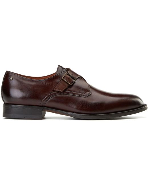 Base London Brown Faraday Leather Burnt Shoes for men