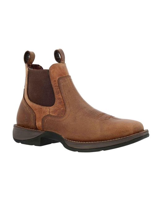 Durango Brown Dirt Rebel Leather Old Town/Tan Ankle Boots for men