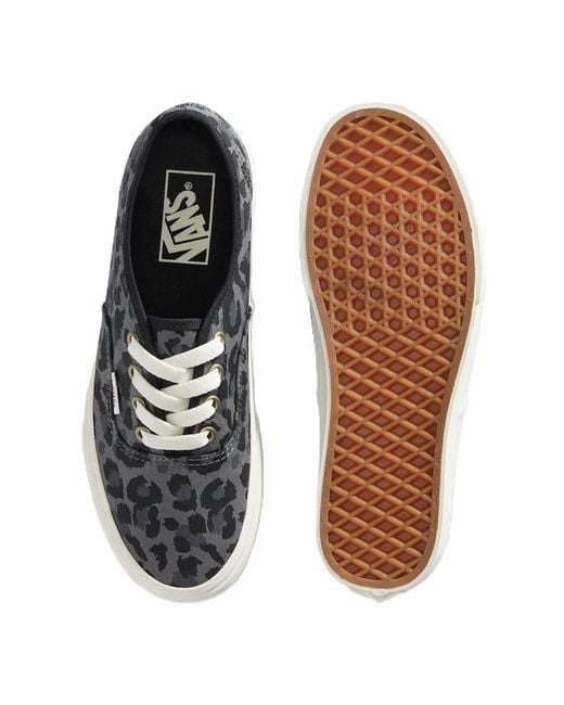 Vans Black Authentic Canvas Leopard/Pewter Trainers