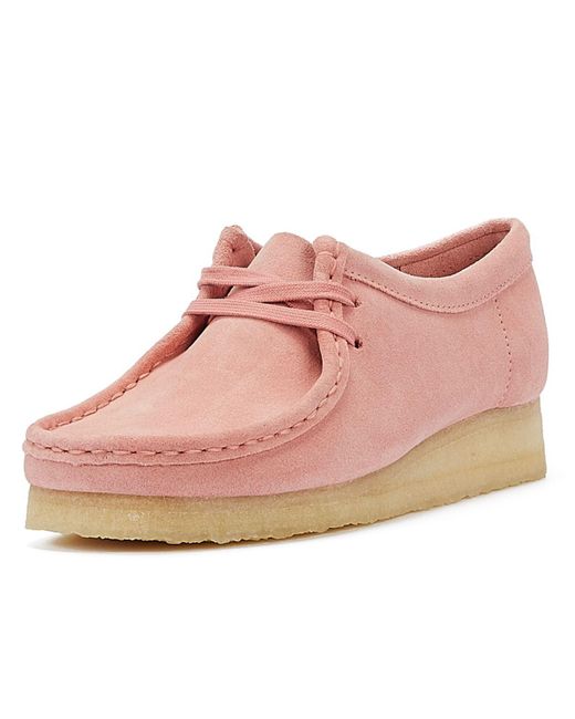 Clarks Pink Wallabee Women's Blush Suede Shoes