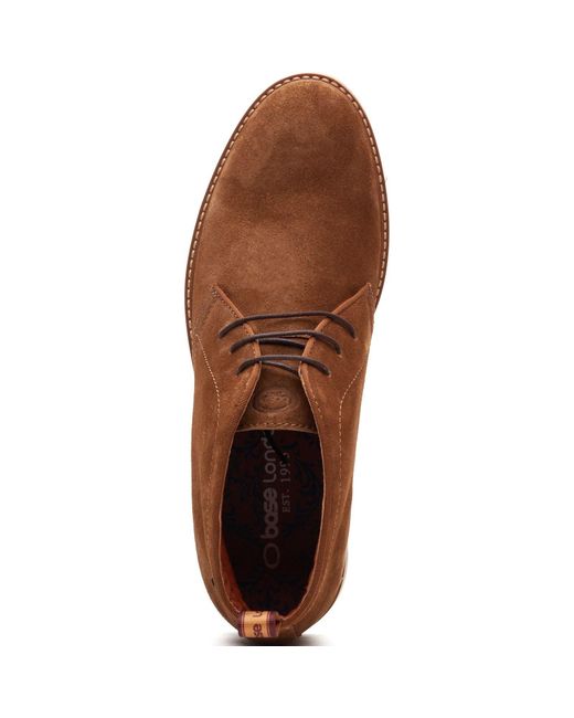 Base London Brown Carlton Chukka Leather Ginger Boots for men