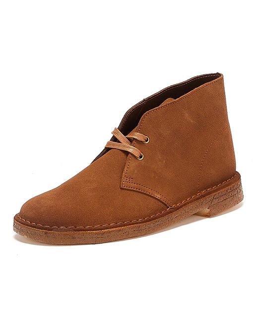 Clarks Brown Originals Desert Trek Suede Cola Boots for men