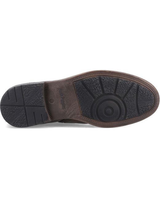 Hush Puppies Black Irwin Leather Ankle Boots for men