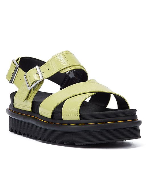 Dr. Martens Green Voss Ii Distressed Patent Women's Lime Sandals
