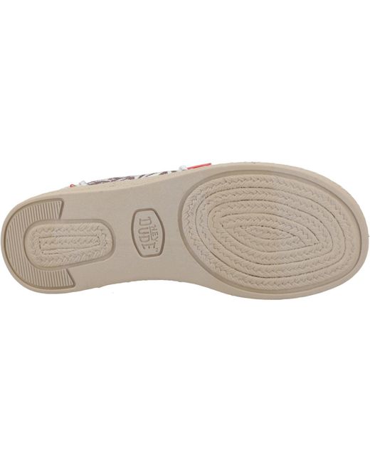 HeyDude Brown Wendy Espadrille Retro Palm Cotton Blend Downtown/Egret Espadrilles