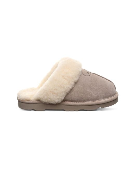 BEARPAW Gray Loki Ii Suede Mushroom Slippers