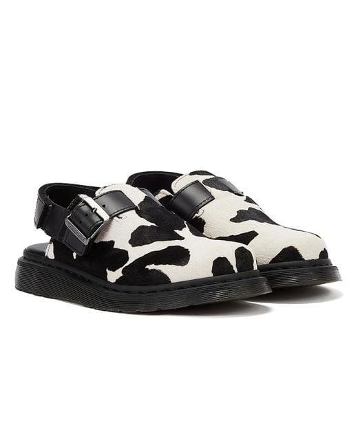 Dr. Martens Black Jorge 2 Cow Print Mule Women's Clogs