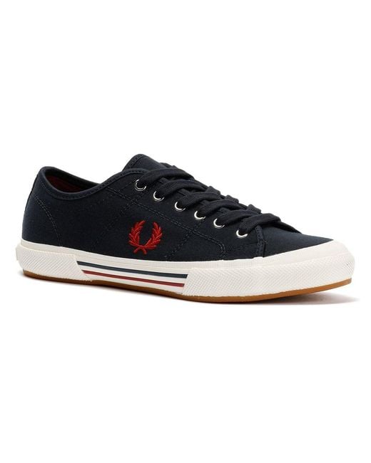 Fred Perry Black B708 Vintage Tennis Canvas Trainers for men