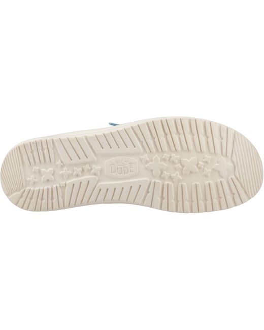 HeyDude Gray Wally Jute Jute Cloud/Dawn Moccasins Shoes for men