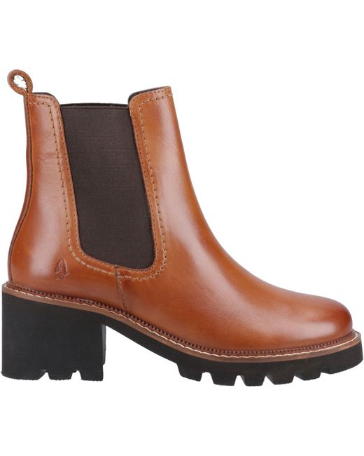 Hush Puppies Brown Gaia Leather Heeled Chelsea Boots