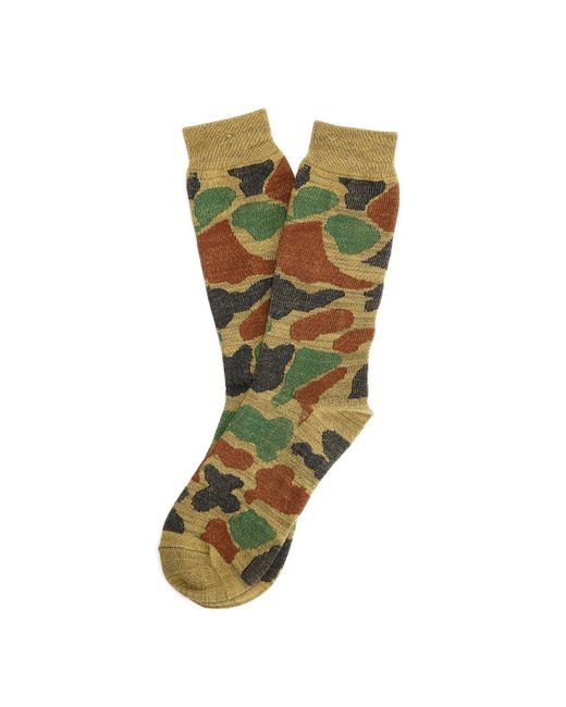 Anonymous Ism Green Camo Crew Socks for men