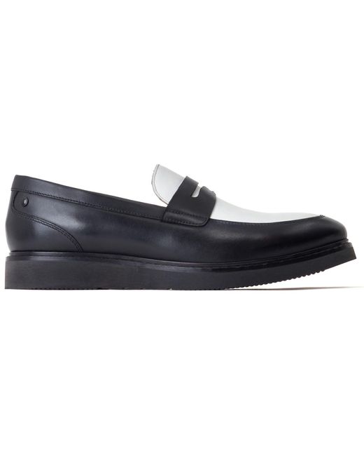 Base London Blue Sid Leather Loafers for men