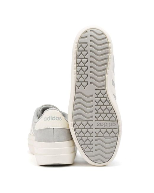 Adidas White Vl Court Bold Sneaker Aus Leder
