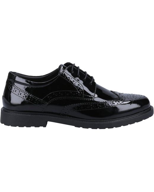 Hush Puppies Black Verity Leather Patent Brogues Shoes