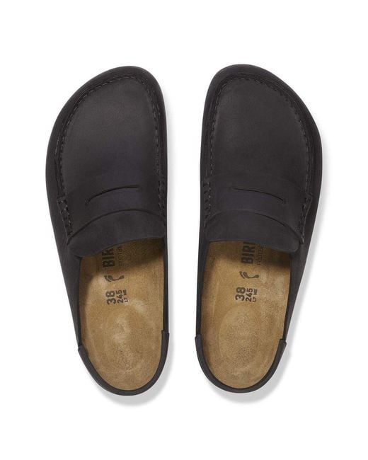 Birkenstock Black Naples Leather Regular Clogs