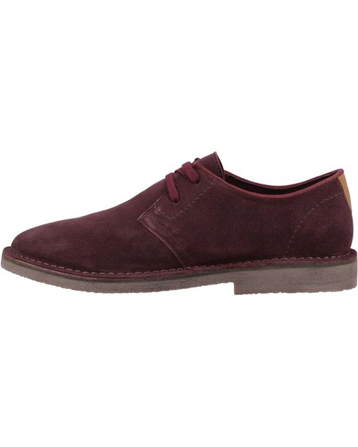 Hush Puppies Red Scout Suede Bordeaux Lace-Up Shoes for men