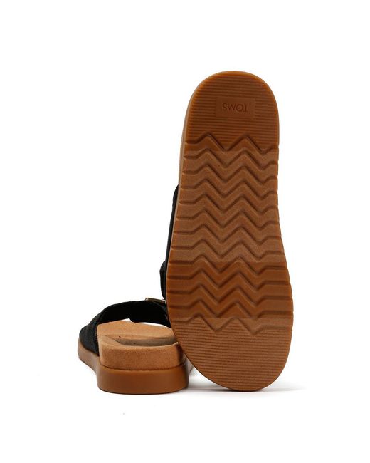 TOMS Black Marin Slide Canvas Sandals