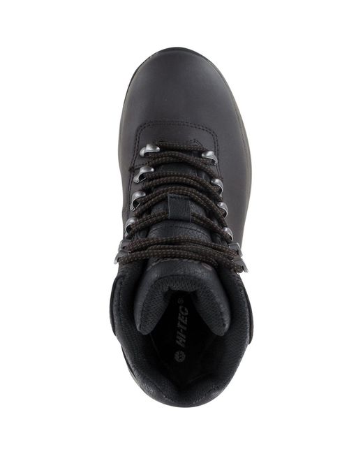 Hi-tec Black Eurotrek Lite Waterproof Faux Leather Dark Chocolate Hiking Boots