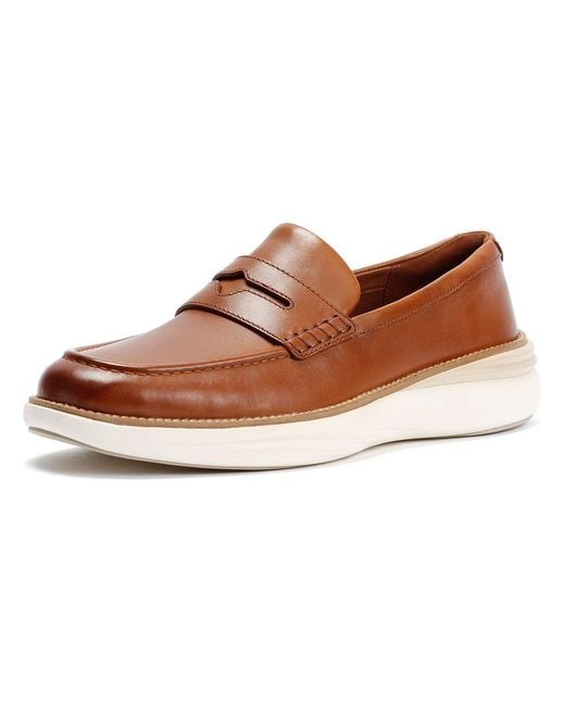 Cole Haan Brown Øriginalgrand Horizon Leather Tan Penny Loafers for men