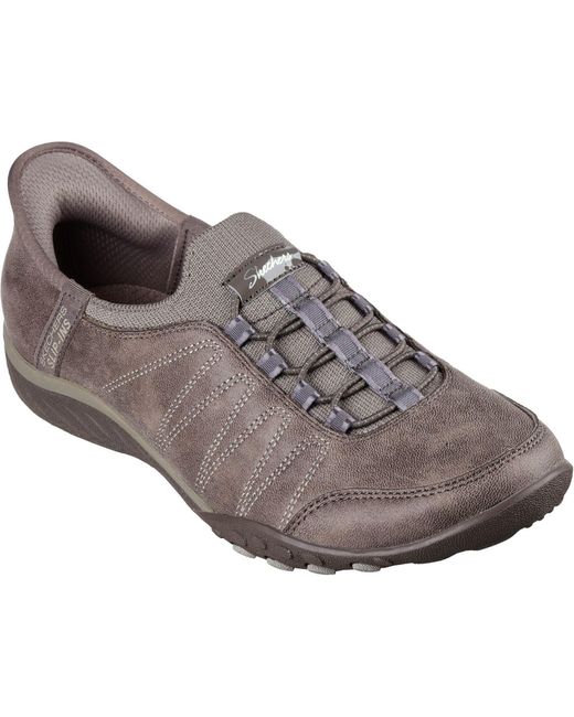 Skechers Gray Breathe-easy Home-body 100615-dktp Dark Taupe Slip On Shoe