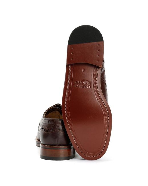 Chapman & Moore Black Oxford Brogue Leather Mahogany Shoes for men