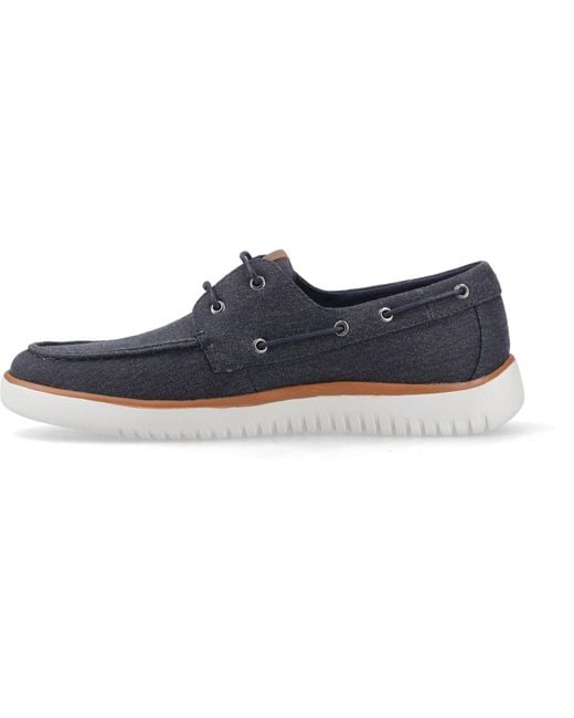 Hush Puppies Blue Daniel Canvas Boat Shoe Canvas Boat Shoes for men