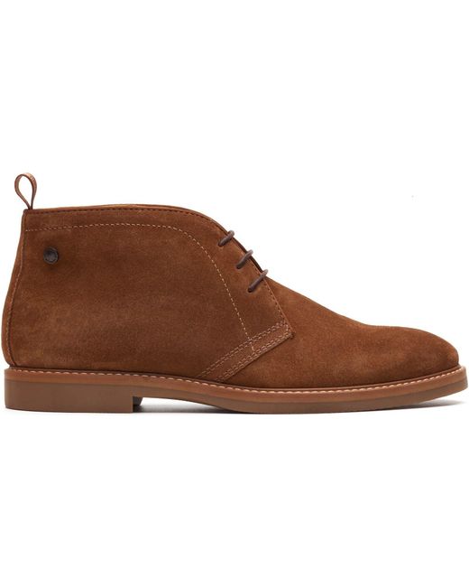 Base London Brown Carlton Chukka Leather Ginger Boots for men