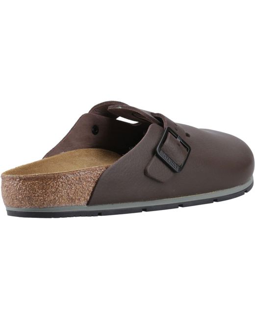 Birkenstock Brown Boston Pro Leather Java Narrow Fit Clogs for men