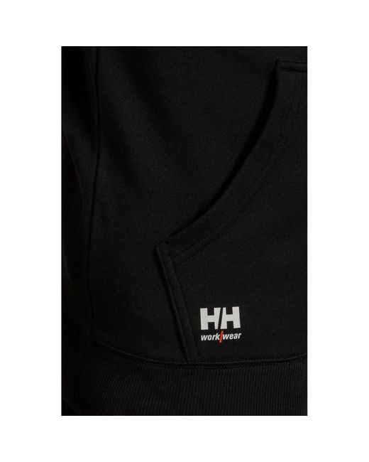 Helly Hansen Black Manchester Zip Cotton Hooded Sweatshirt for men