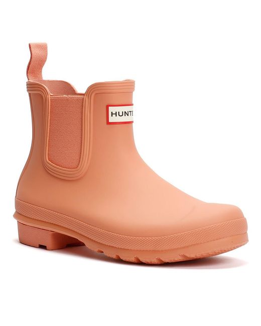 Hunter Brown Original Chelsea Rubber Terracota Wellington Boots