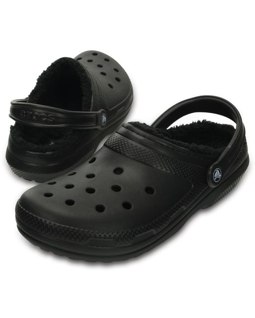 CROCSTM Black Classic Lined Synthetic Clogs