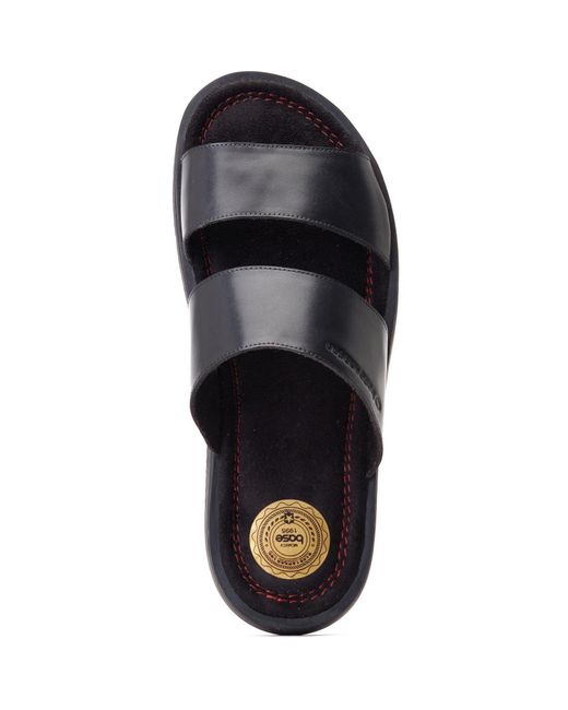 Base London Black Maven Leather Sandals for men