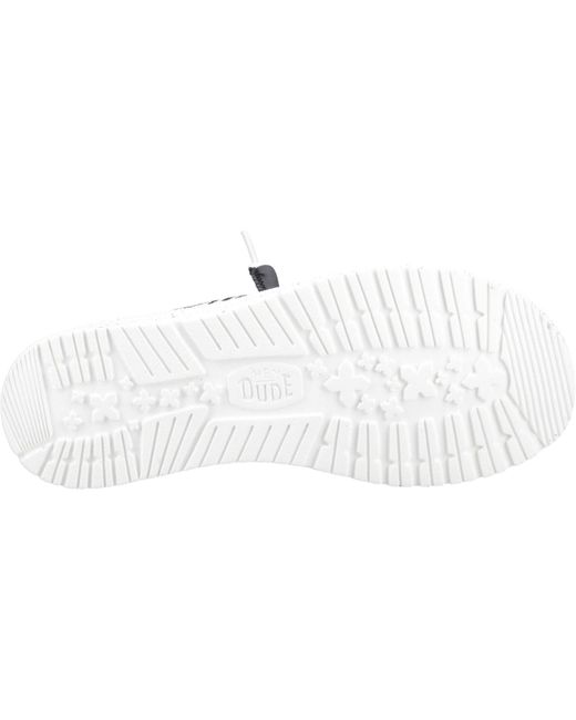 HeyDude White Wendy Leopard Cotton Blend Shoes