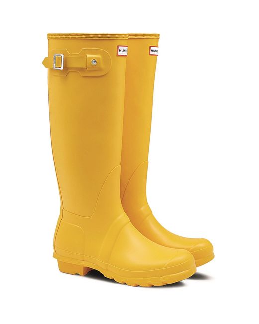 Hunter Yellow Matt Original Tall Wellington Boots