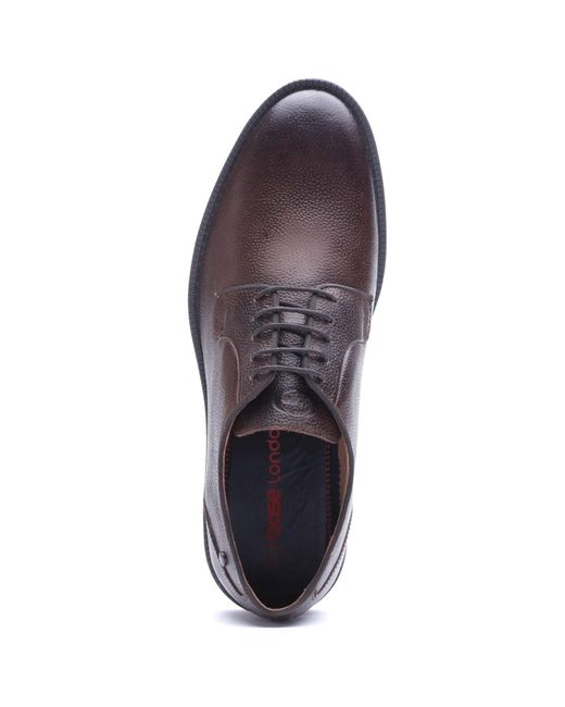 Base London Purple Luca Leather Tumbled Derby Shoes for men